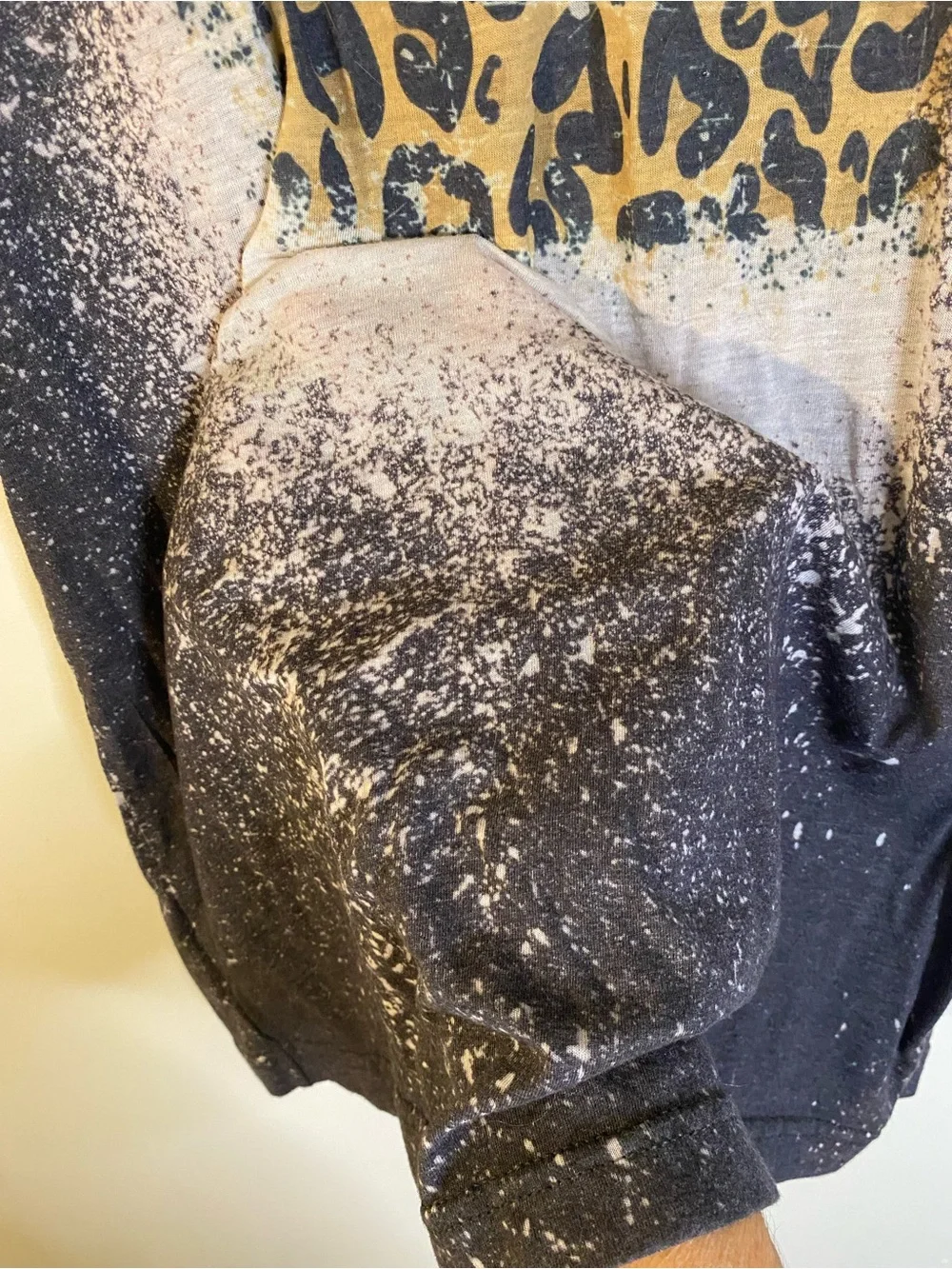 Bella Canvas Black Tee with Yellow Leopard 'Ambitchious' Graphic